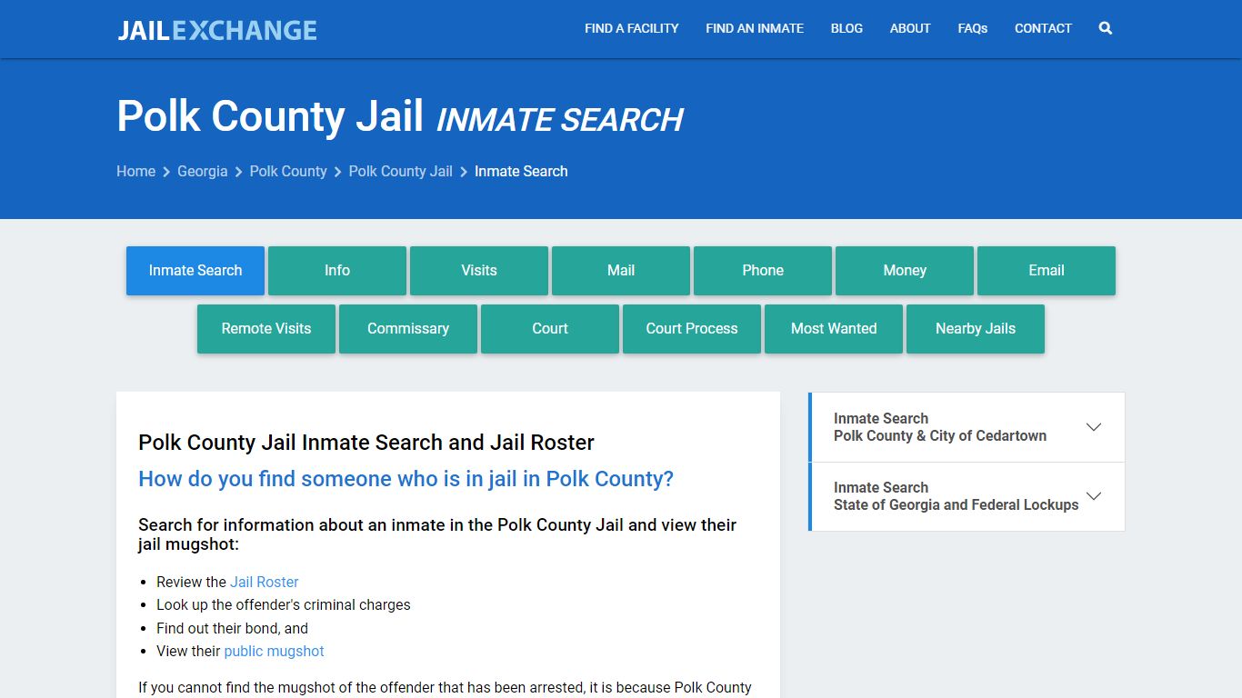 Inmate Search: Roster & Mugshots - Polk County Jail, GA