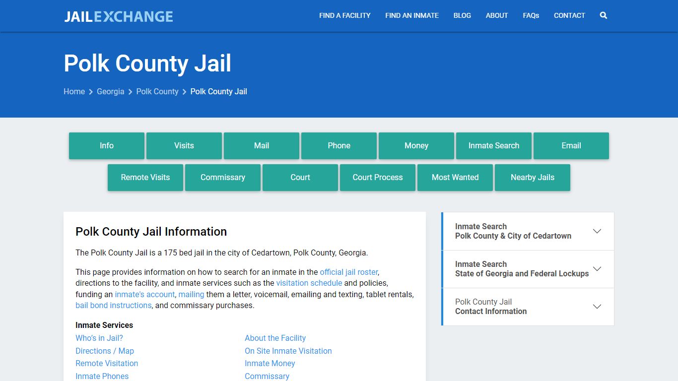 Polk County Jail, GA Inmate Search, Information